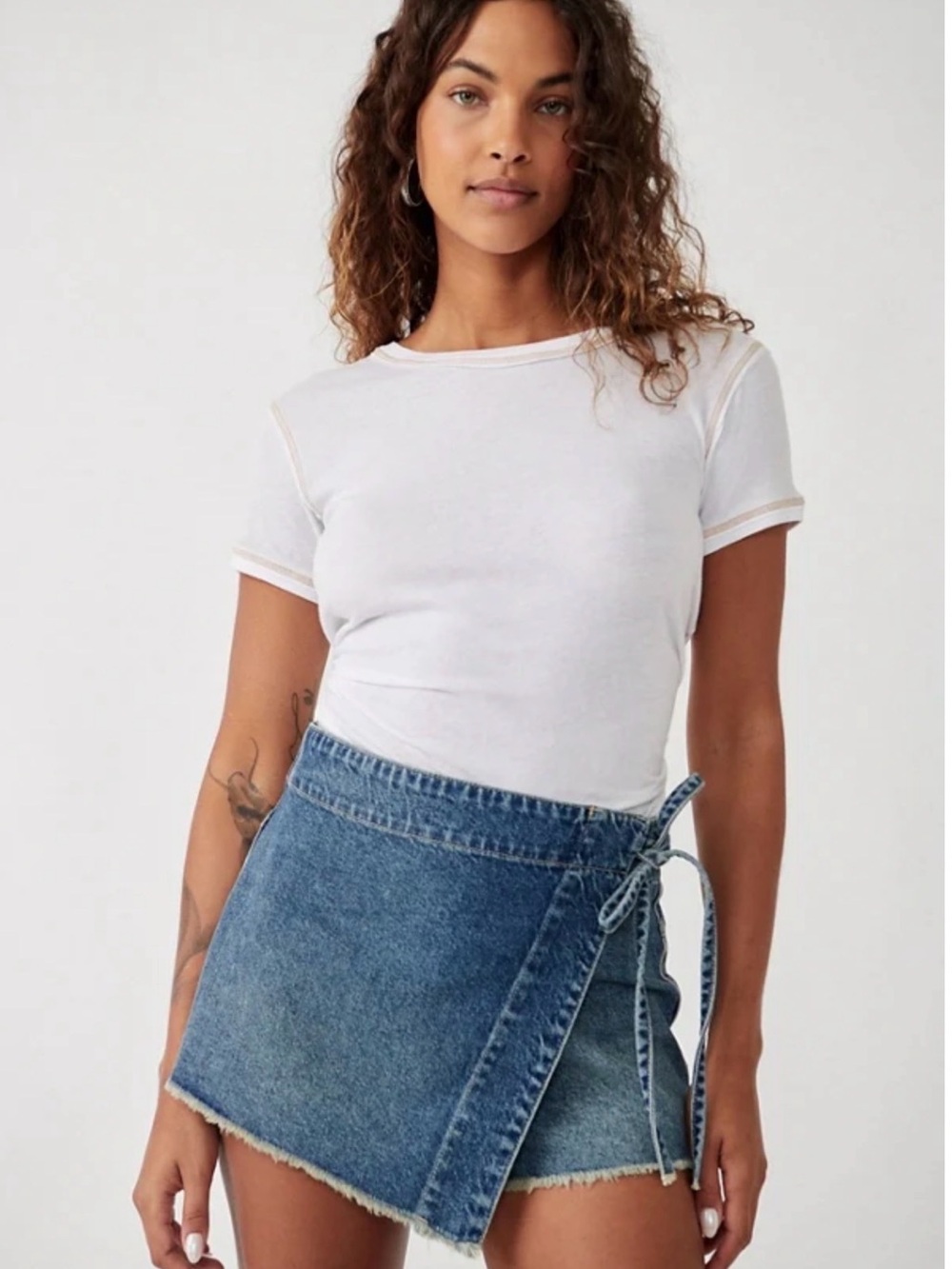 Free People Emmy Denim Skort NWOT